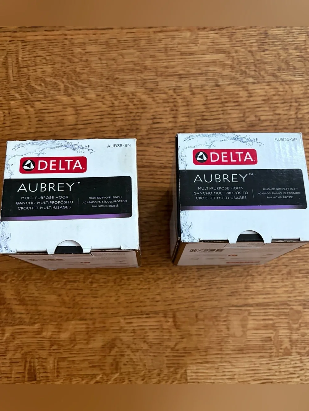 Lot of 2 Delta AUB35-SN Aubrey Multi Purpose Hooks Brushed Nickel New Open Box